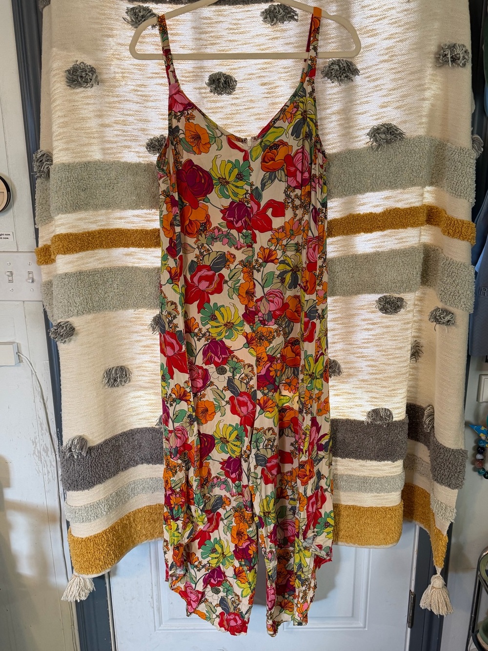 Ivy Street Wide Leg Floral Asymmetrical Jumpsuit Womens Size 1X